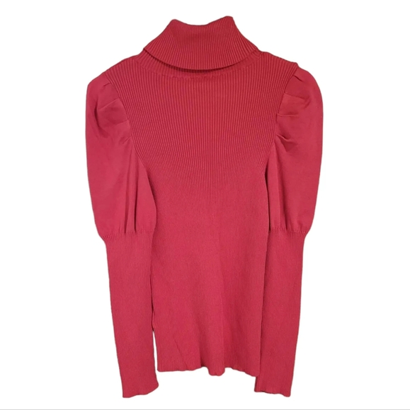 Anthropologie Cecilia Puff Sleeved Turtle Neck Sweater Size M - Picture 2 of 9